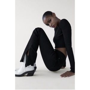 Women’s Zara high rise split black jeans size 6